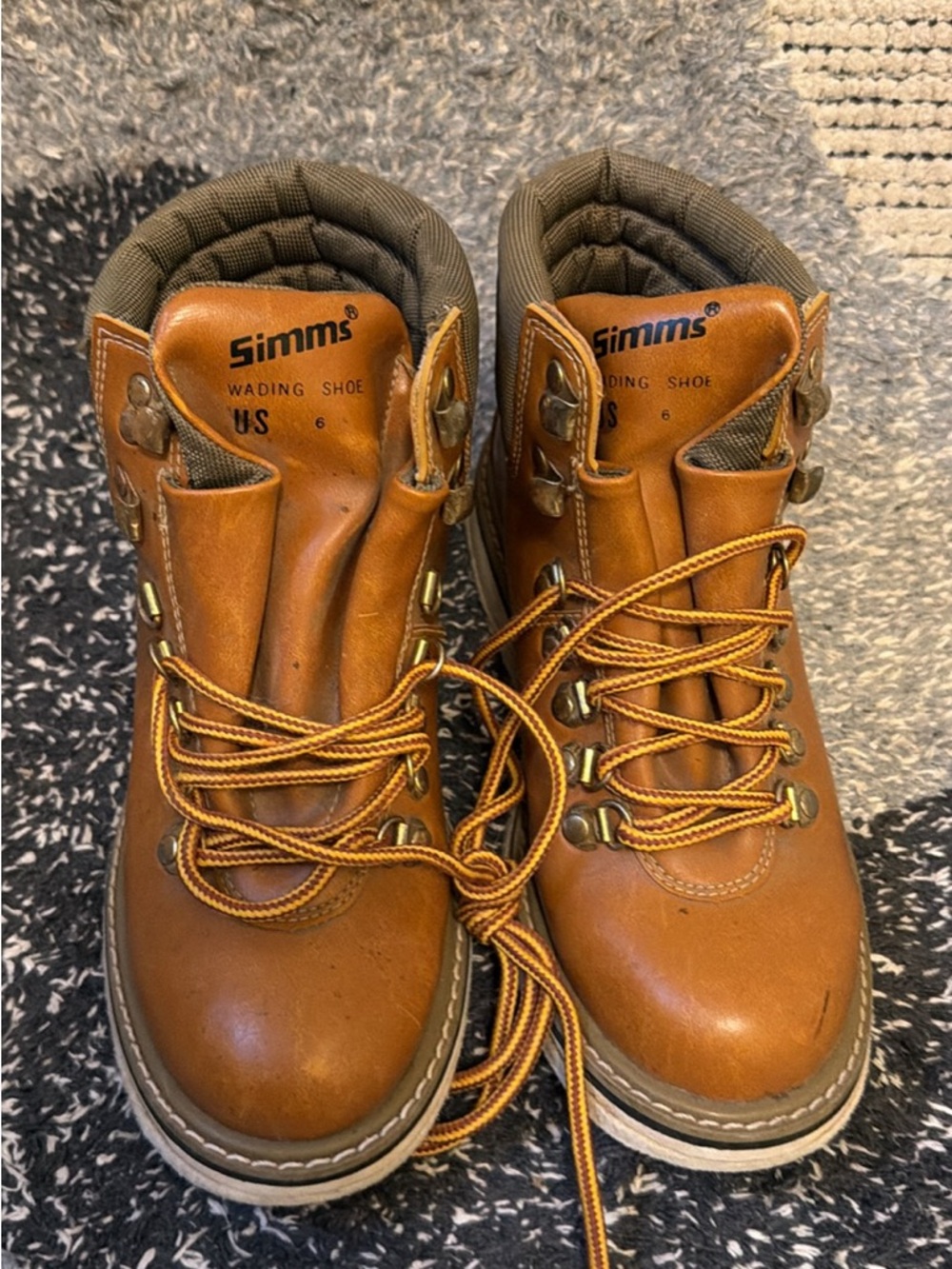 Simms Tan/Brown Men's Leather Wading Boots